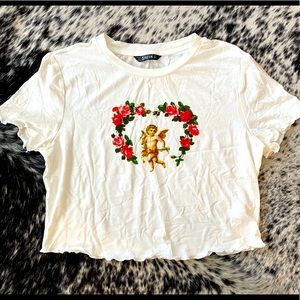 NWOT never worn Shein cropped baby tee, angel